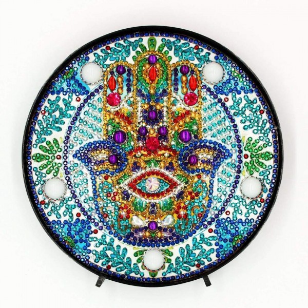 Round Lamp Hamsa Hand