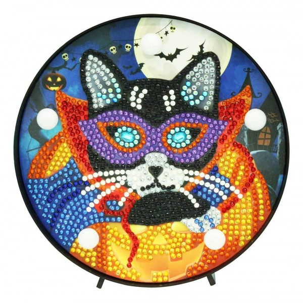 Round Lamp Masked Cat